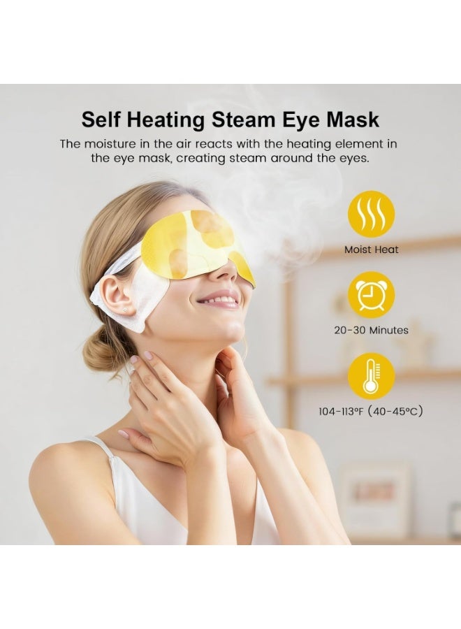 ستيم 10 عبوات من أقنعة العيون البخارية لتخفيف جفاف العين، قناع دافئ للعيون، ضغط دافئ للعيون لتخفيف التوتر والتعب، أساسي للسفر، قناع مريح ذاتي التسخين للراحة أثناء النوم، هدايا العناية الذاتية للاسترخاء في السبا (بإكليل الجبل). - Image 4